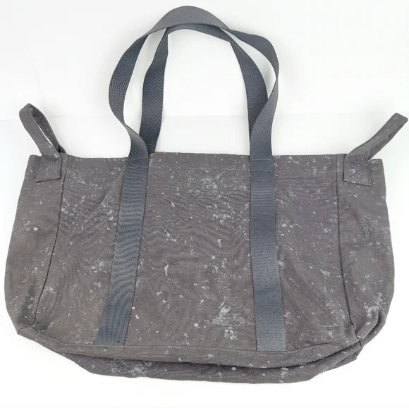 Victoria's Secret PINK Canvas Grey Splatter Large Tote New - Picture 4 of 9